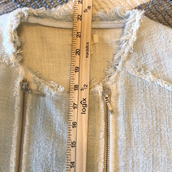 Sundance Womens Blazer Jacket Sz 10 Blue Fringe Tweed Western Boho Cottagecore - Picture 5 of 8